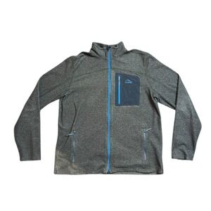LL Bean Men Gray Fleece Full‎ Zip Jacket L REG